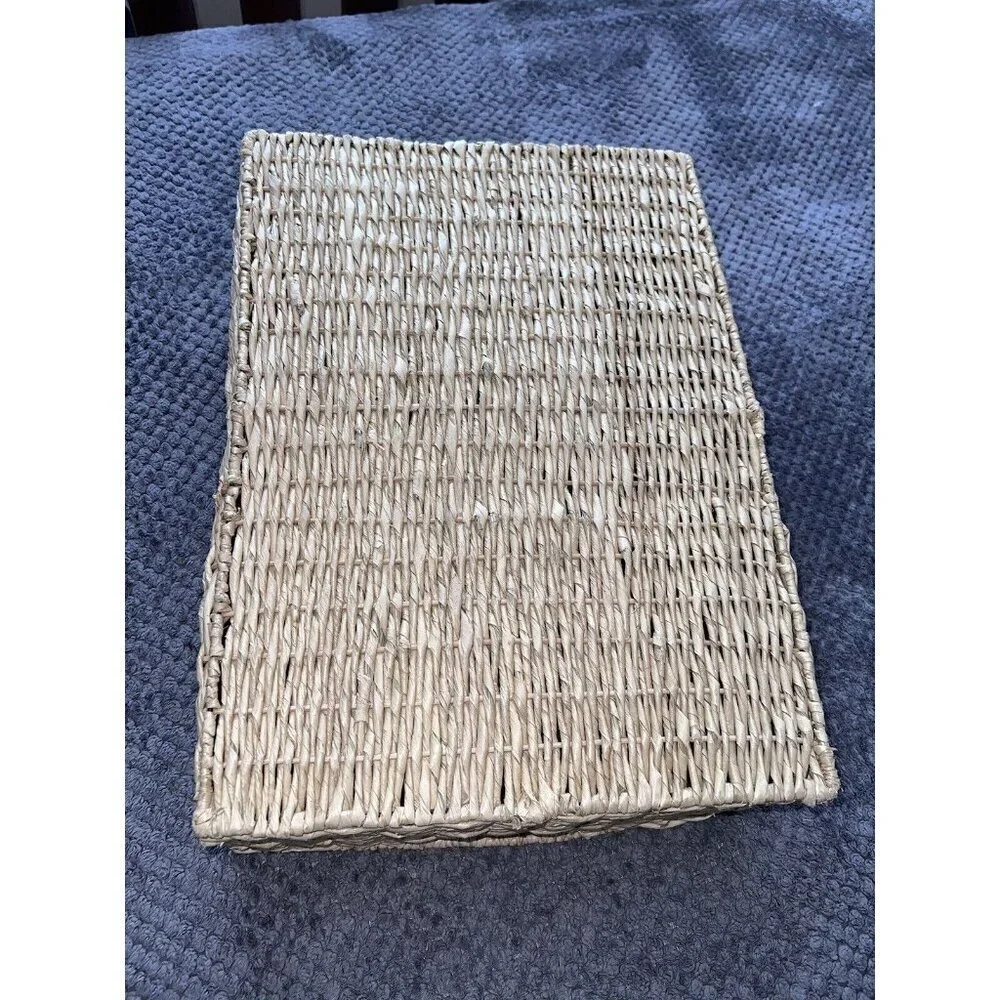 Square Nesting Wicker Baskets with Handle